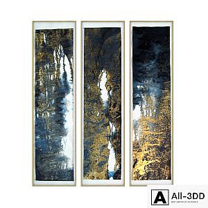 Gold abstract paint set 2