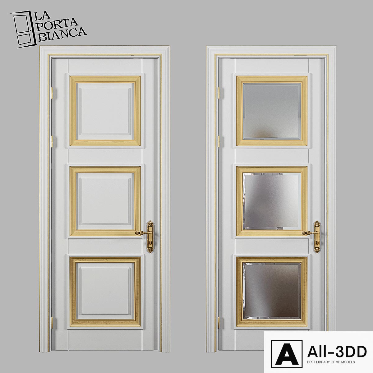 Interior door Agata A from LaPortaBianca modern interior 3D model Interior door Agata A from LaPortaBianca
