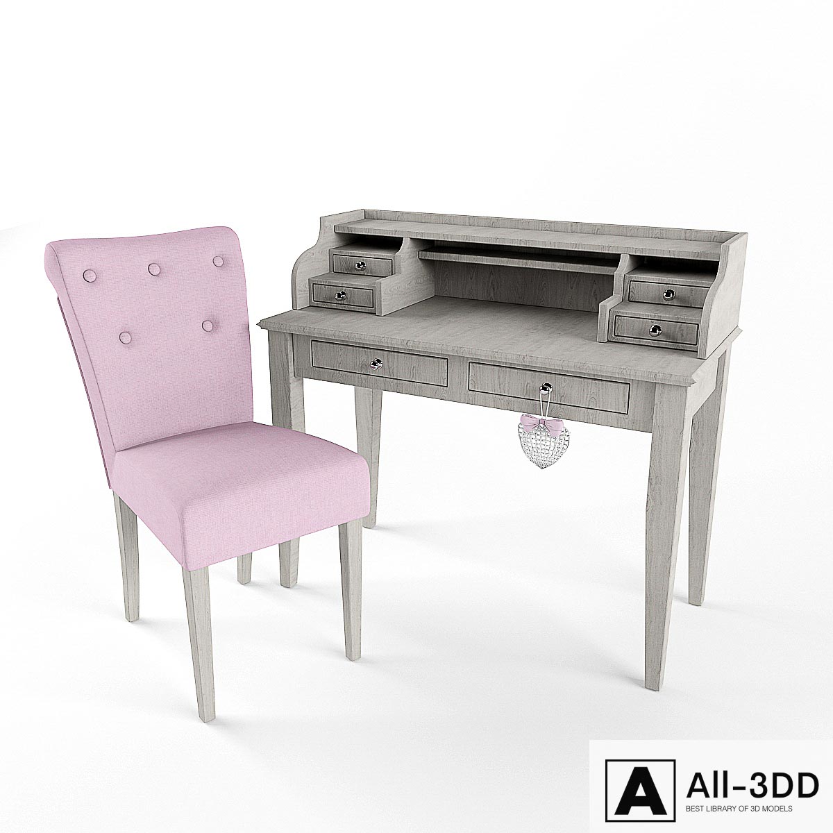 Soft Chair Cambridge and Desk Sebastien modern interior 3D model Soft Chair Cambridge and Desk Sebastien