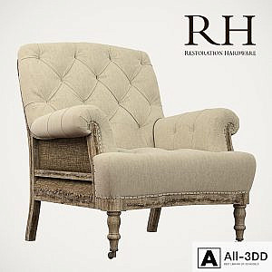Napoleon deconstructed tufted roll armchair