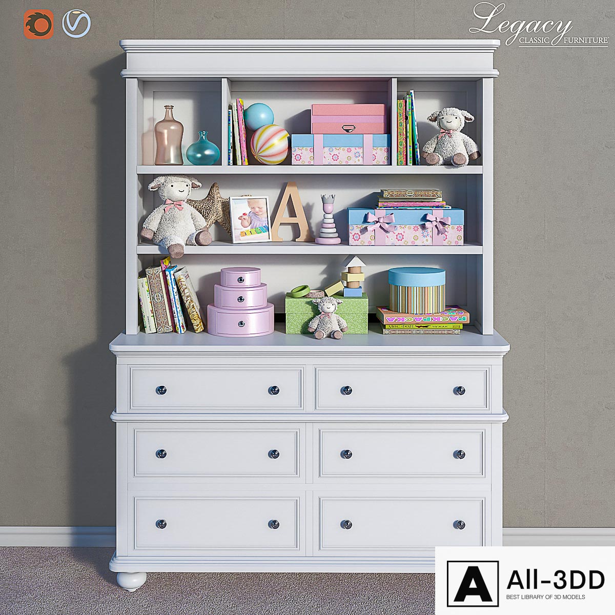 Legacy Classic furniture, accessories, decor and toys set 2 modern interior 3D model Legacy Classic furniture, accessories, decor and toys set 2