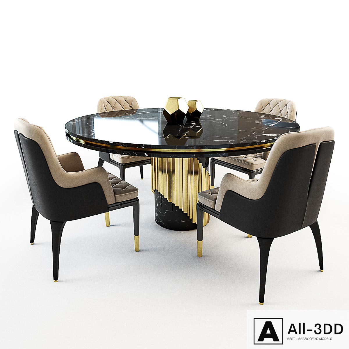Charla chair and Littus table modern interior 3D model Charla chair and Littus table