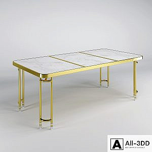 Brass Parabola Dining Table