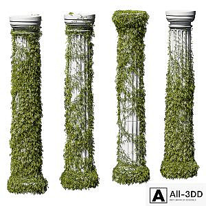 Leaves on a Doric column. 4 models
