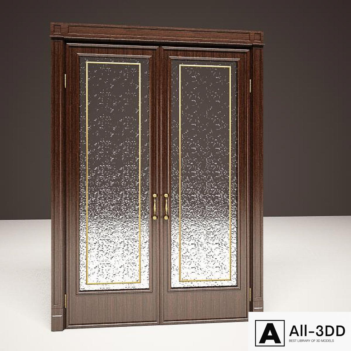 Double door modern interior 3D model Double door