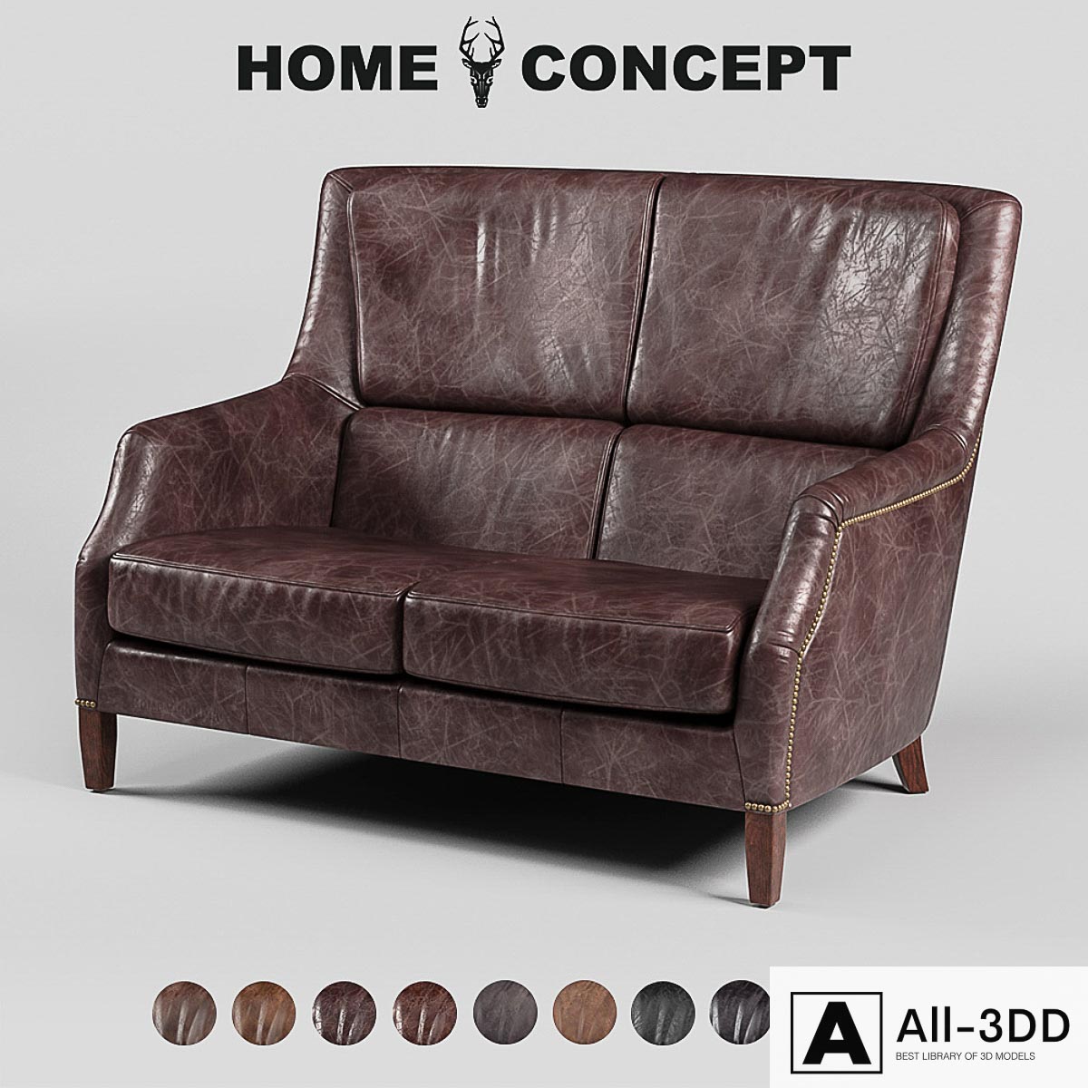 OM Double sofa Chelsea, Chelsea 2 Seater modern interior 3D model OM Double sofa Chelsea, Chelsea 2 Seater