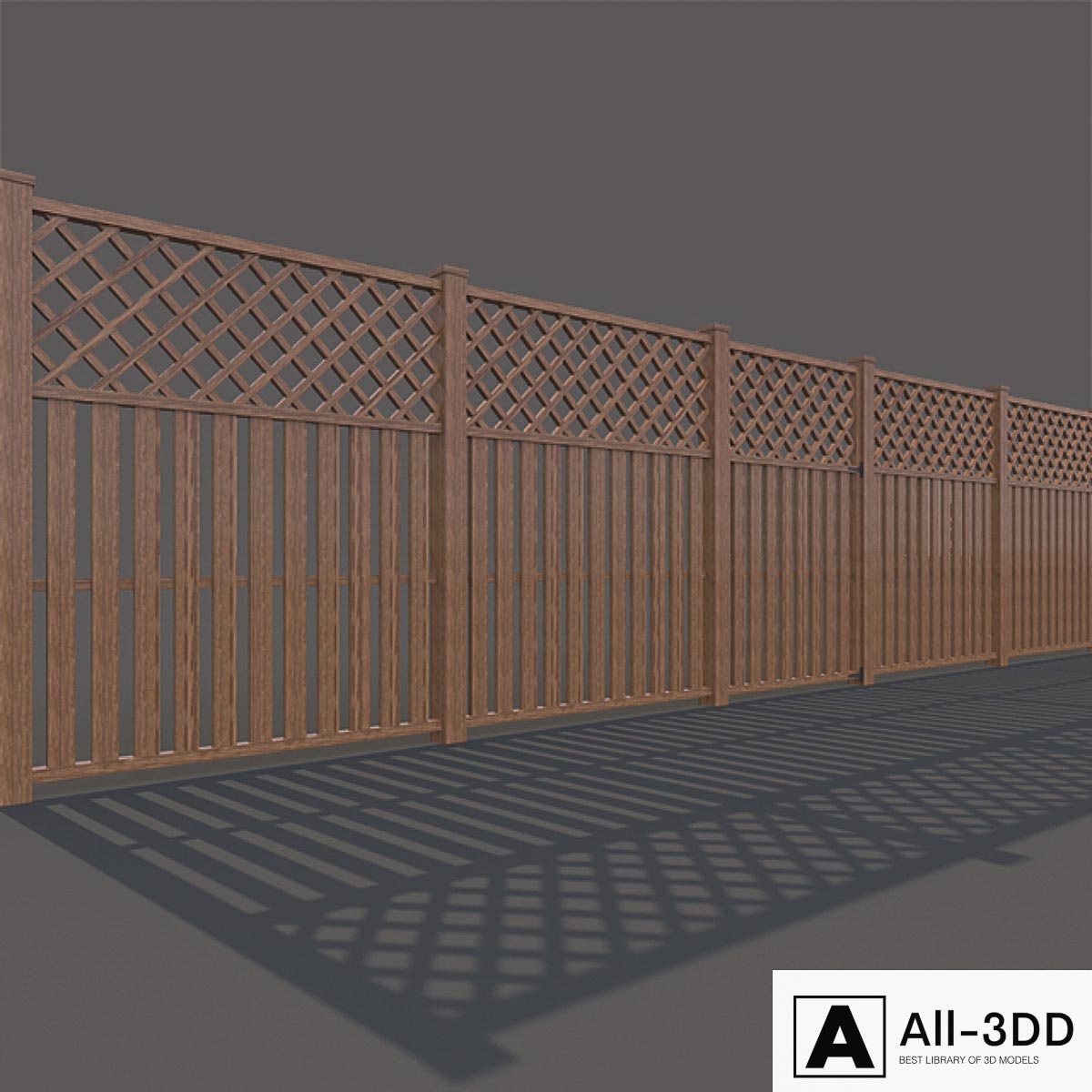 wood fence modern interior 3D model wood fence