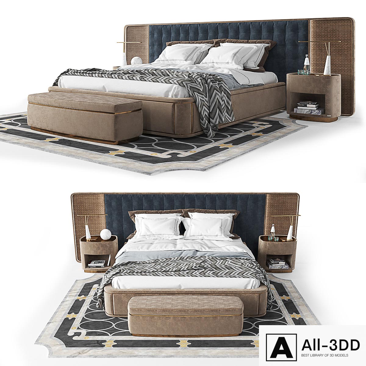 Vissionnaire bedroom set modern interior 3D model Vissionnaire bedroom set