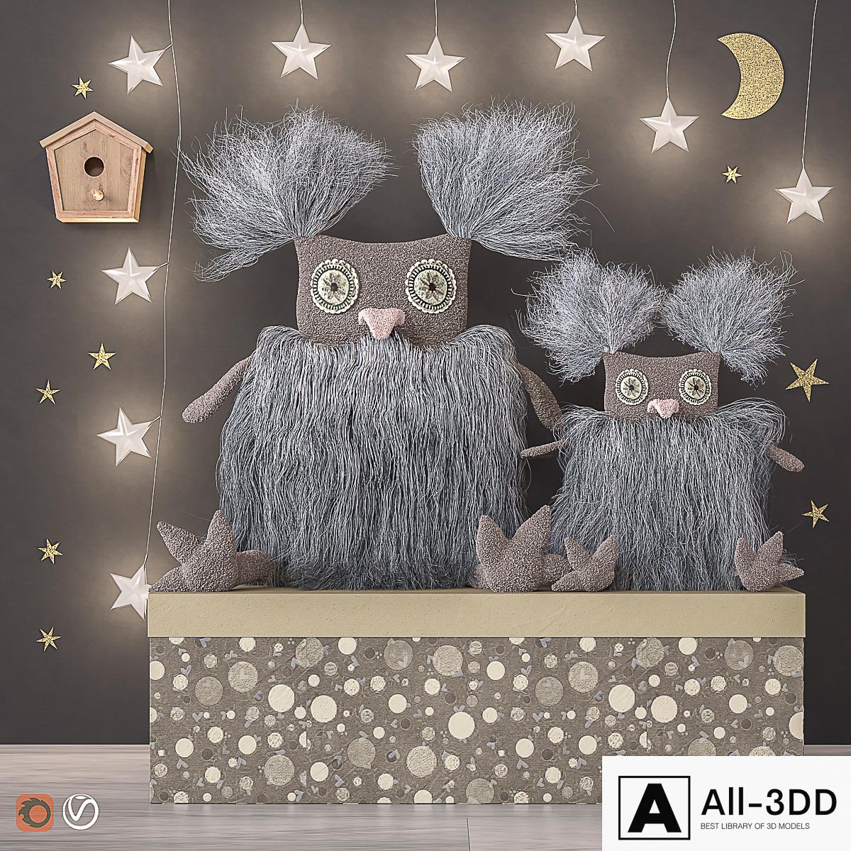 Toys and dekor set 43 modern interior 3D model Toys and dekor set 43