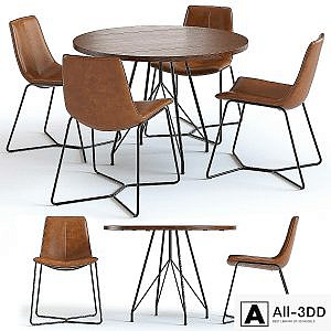West Elm Jules Table and Slope Chairs