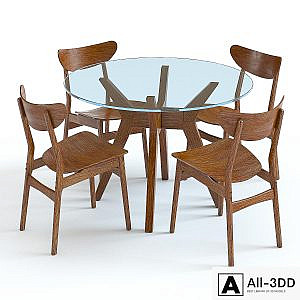 West Elm Wren Jensen Table and Classic Cafe Chairs