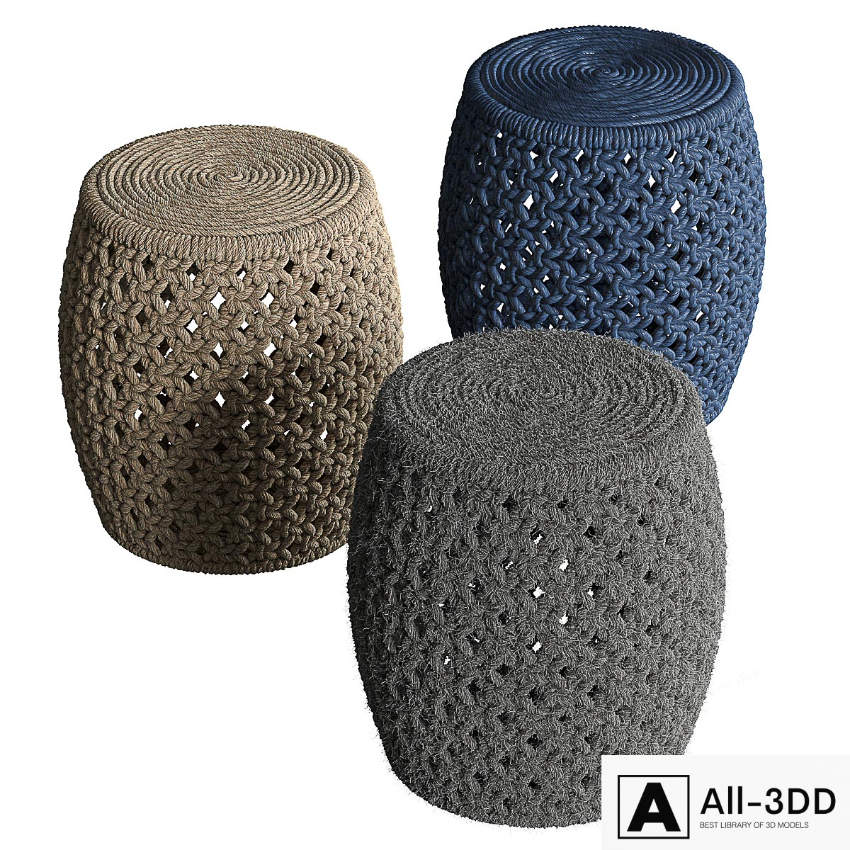 Puffs Angela Stool from Madegoods modern interior 3D model Puffs Angela Stool from Madegoods