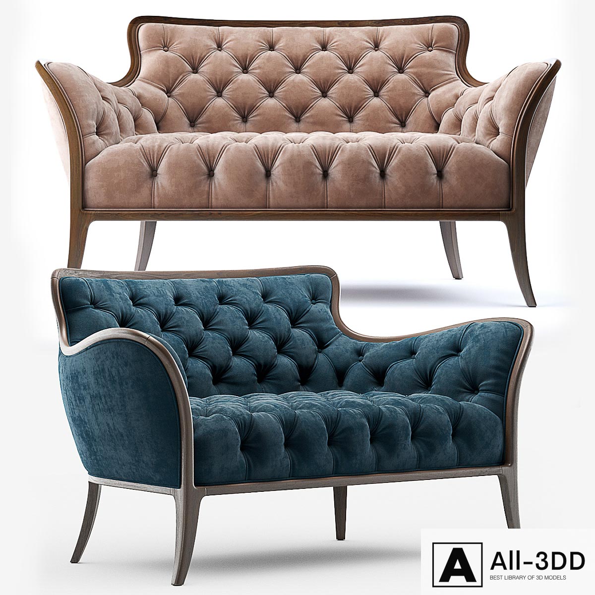 Sofa MINI BRERA MEDEA HE202 modern interior 3D model Sofa MINI BRERA MEDEA HE202