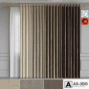 A set of curtains on the rings 15. Beige range