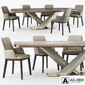 Cattelan Italia Belinda armchair Stratos table set