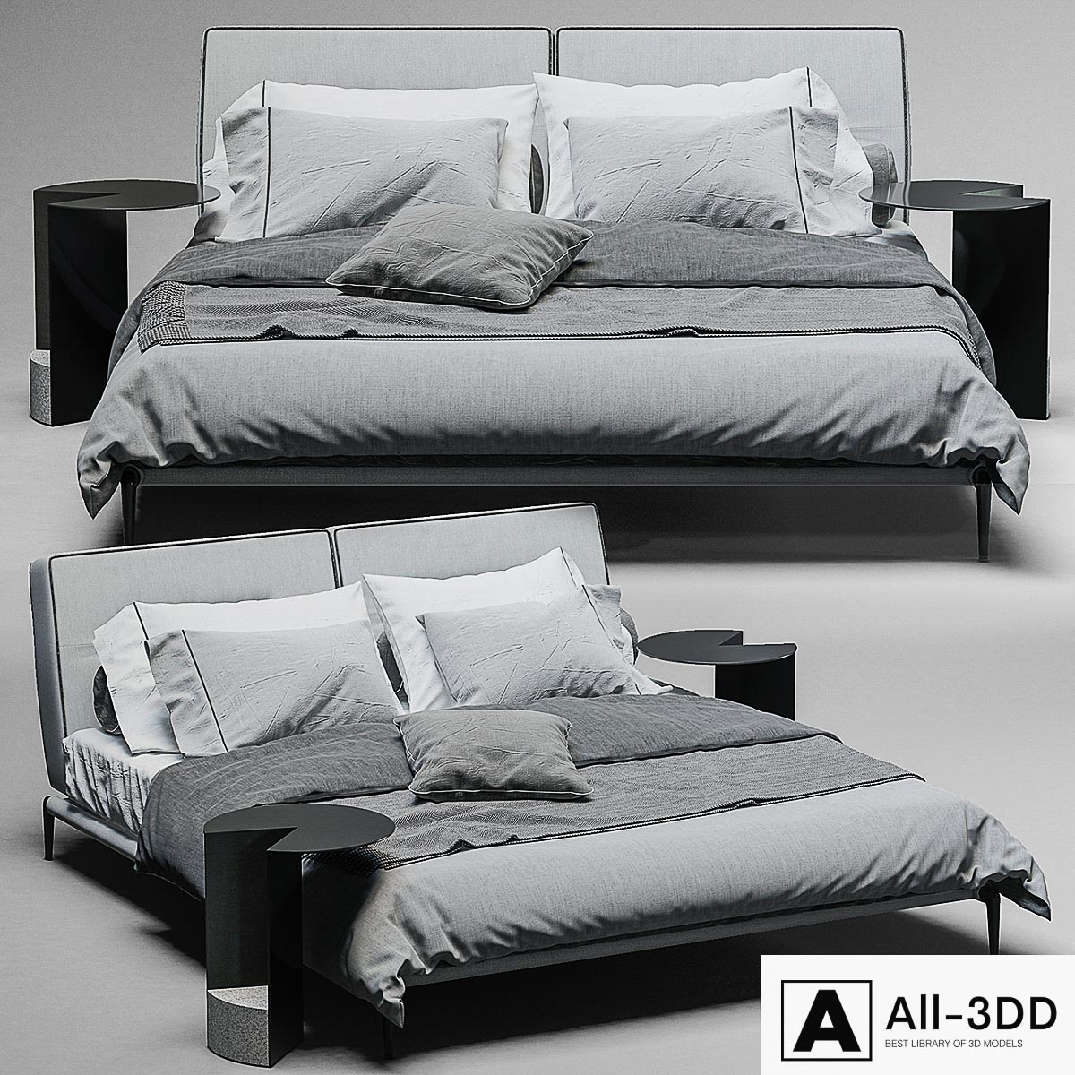bed Flexform Adda bed 2 modern interior 3D model bed Flexform Adda bed 2