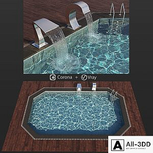 Swimming pool waterfall