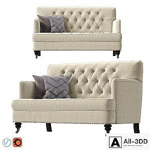 Pottery Barn Tudor Upholstered Mini Sofa