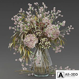 Bouquet of snowberry and hydrangea