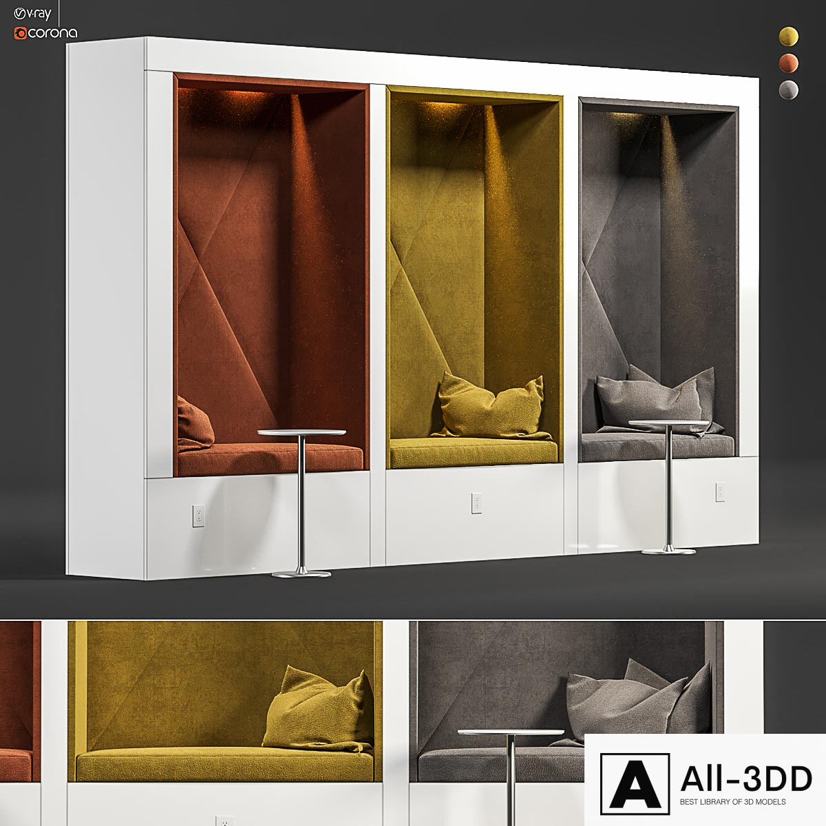 Restaurant and office Lobi Soft Seating-3 modern interior 3D model Restaurant and office Lobi Soft Seating-3
