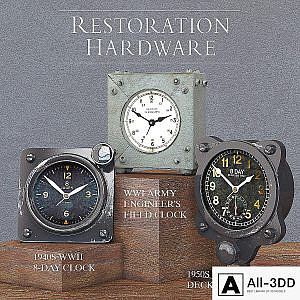 RH CLOCK DECORATION SET OF 3