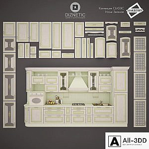 Classical kitchen Ischia green