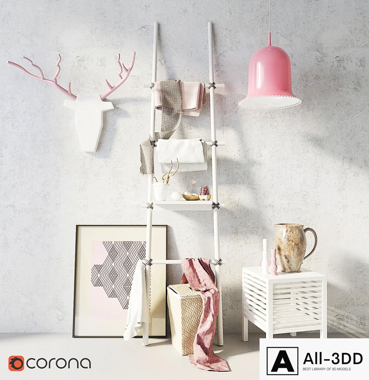 decor san site + Ladder-hanger modern interior 3D model decor san site + Ladder-hanger