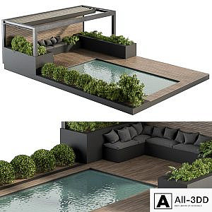 Backyard and Landscape Furniture with Pool 03