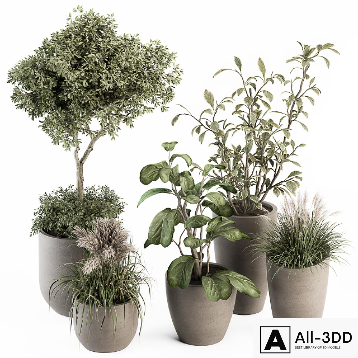 indoor Plant Set 264 - Plant Set in pot modern interior 3D model indoor Plant Set 264 - Plant Set in pot