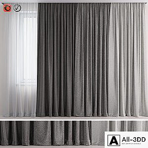 Curtains with tulle 03 vray | corona