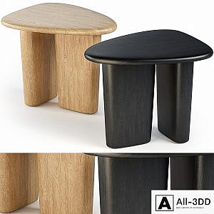 ANTHROPOLOGIE Kalle Sculptural Oak Side Table