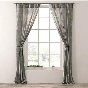 RH / METALLIC OPAQUE LINEN DRAPERY PANEL