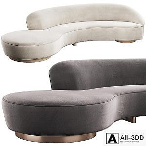 005 Serpentine sofa with arm by Vladimir Kagan