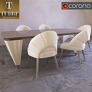 Table and chairs Turri Orion