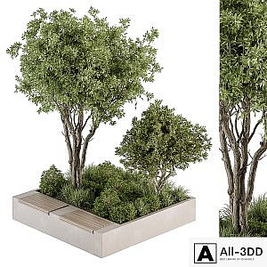 Urban Furniture Bench with Plants 45