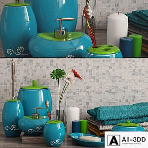 A set of bathroom accessories Primanova Maison Blue