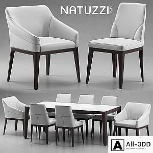 Table and chairs Natuzzi minerva, Saturno, Vesta