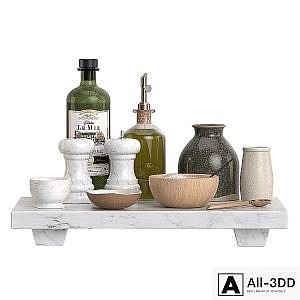 Decorative set for kitchen tray