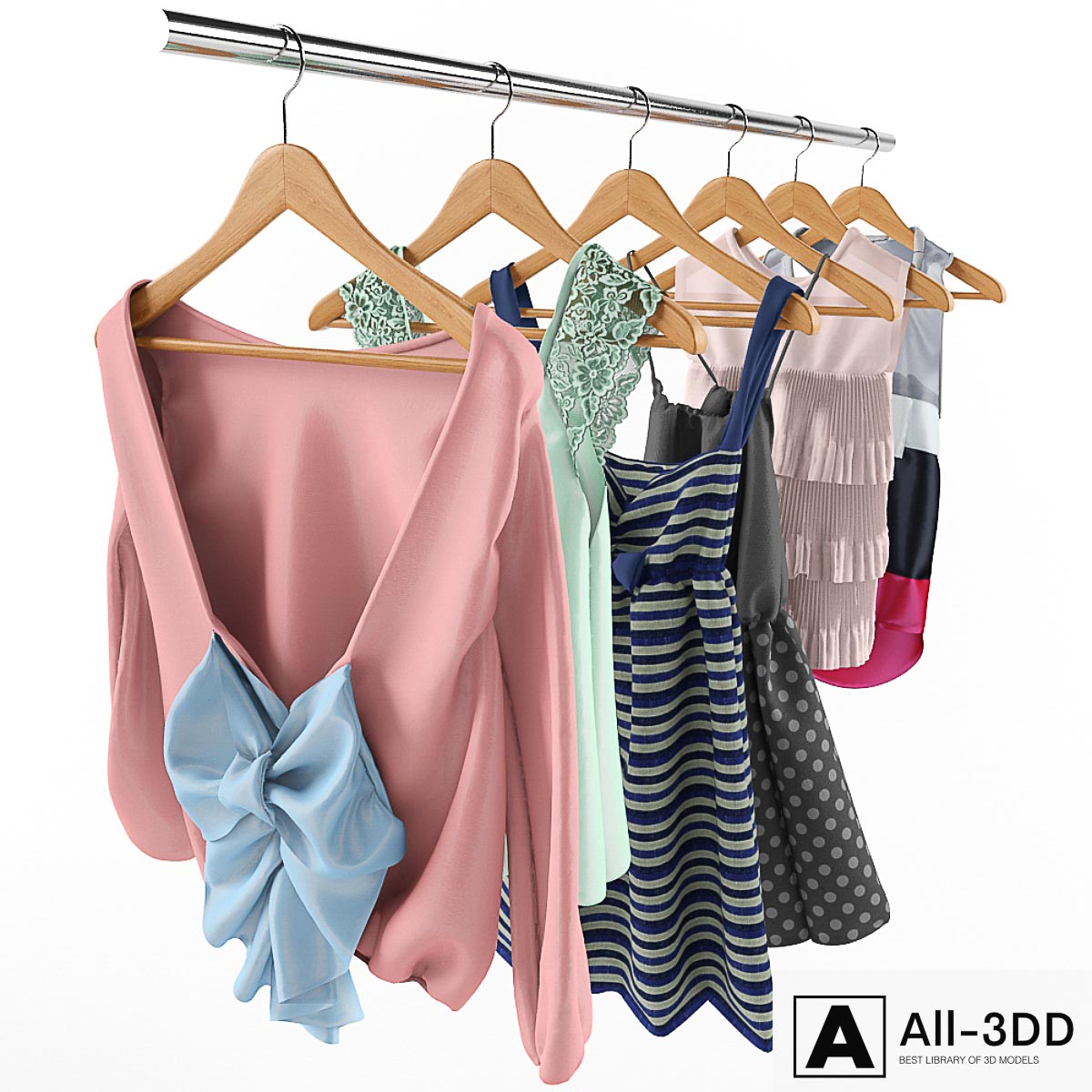 Hanging cloth modern interior 3D model Hanging cloth