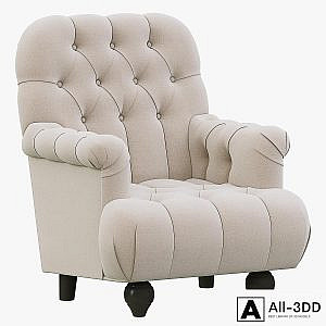 Restoration Hardware 1860 Napoleonic Tufted Upholstered Chair