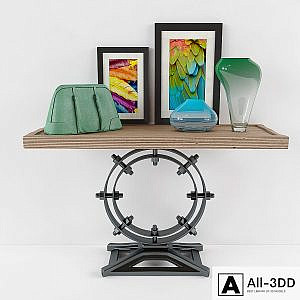 Console Industrial Ring with decor