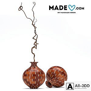 Decorative vase made of wood