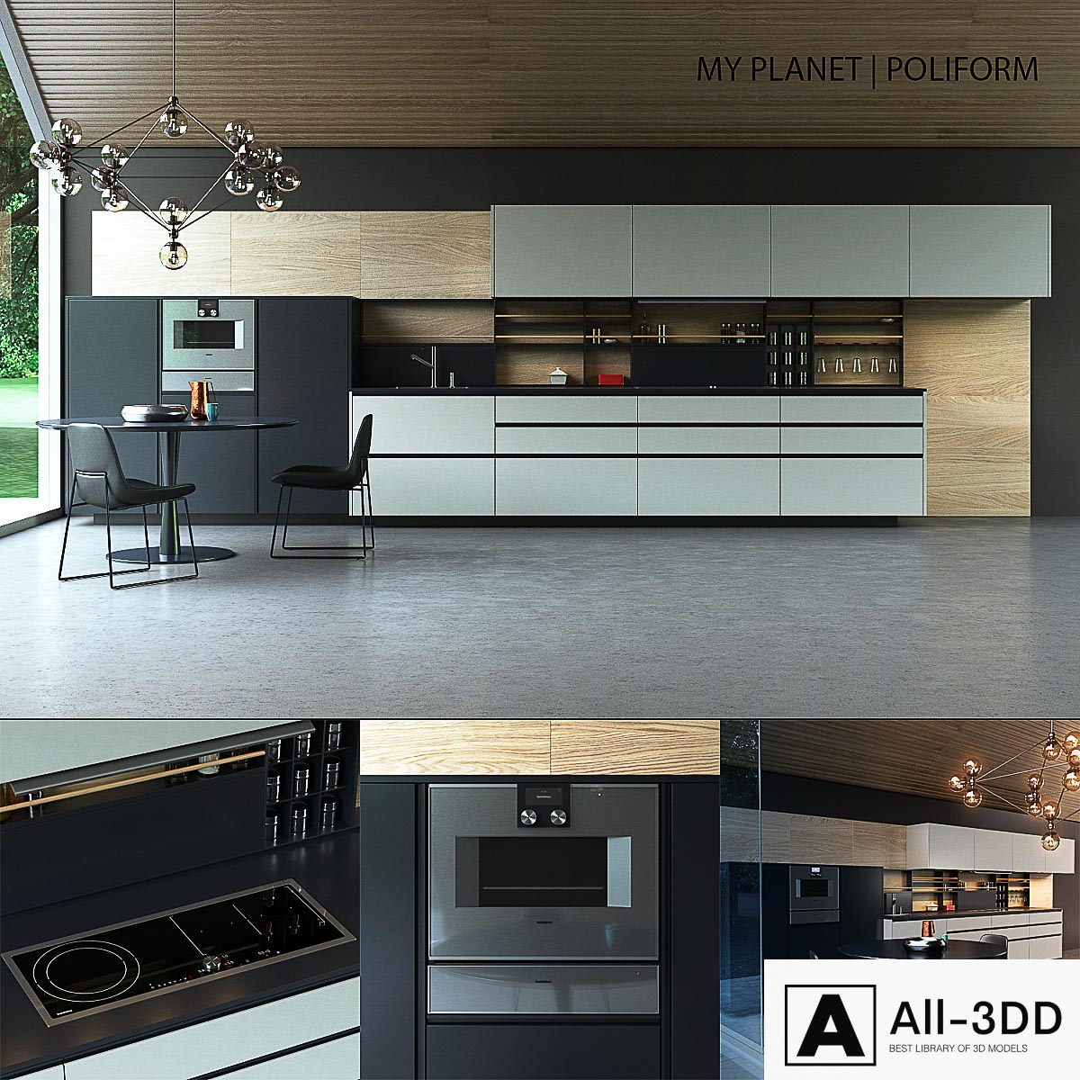 Kitchen Poliform Varenna My Planet modern interior 3D model Kitchen Poliform Varenna My Planet