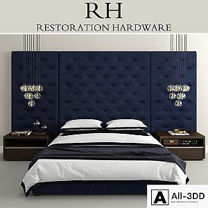 RH Modern custom tufted platform bed