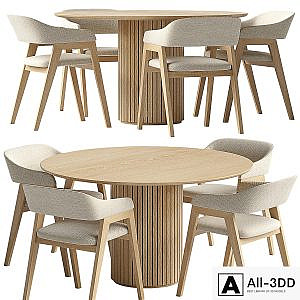 Chelsea chair cream fabric and Palais Royal dining table