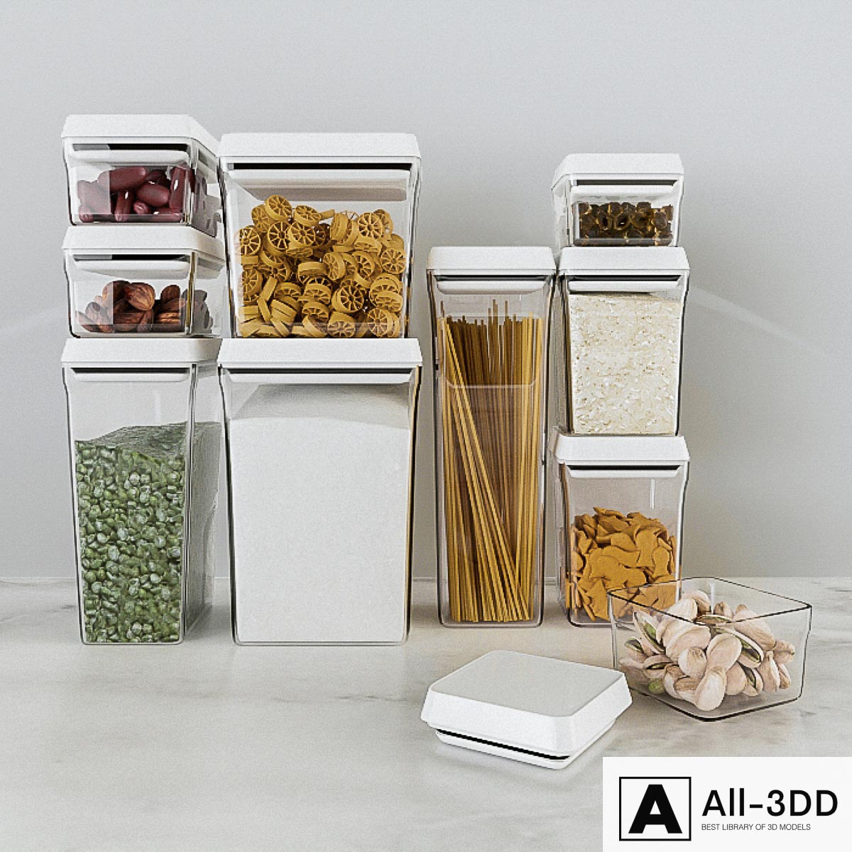 Decorative set for the kitchen modern interior 3D model Decorative set for the kitchen