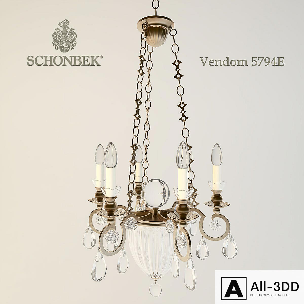 Chandelier Schonbek Vendome 5794E modern interior 3D model Chandelier Schonbek Vendome 5794E