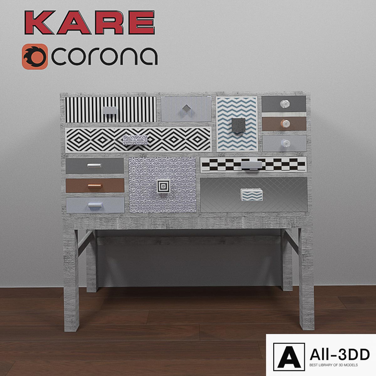CHALET Komod modern interior 3D model CHALET Komod