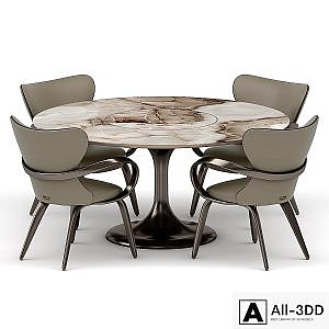 Dining group with table Apriori T 160x160 (reves noizette) and chairs Apriori S OM