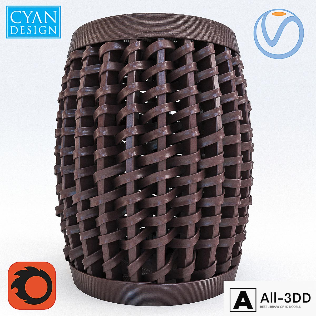Cyan Design Woven Sienna Stool modern interior 3D model Cyan Design Woven Sienna Stool